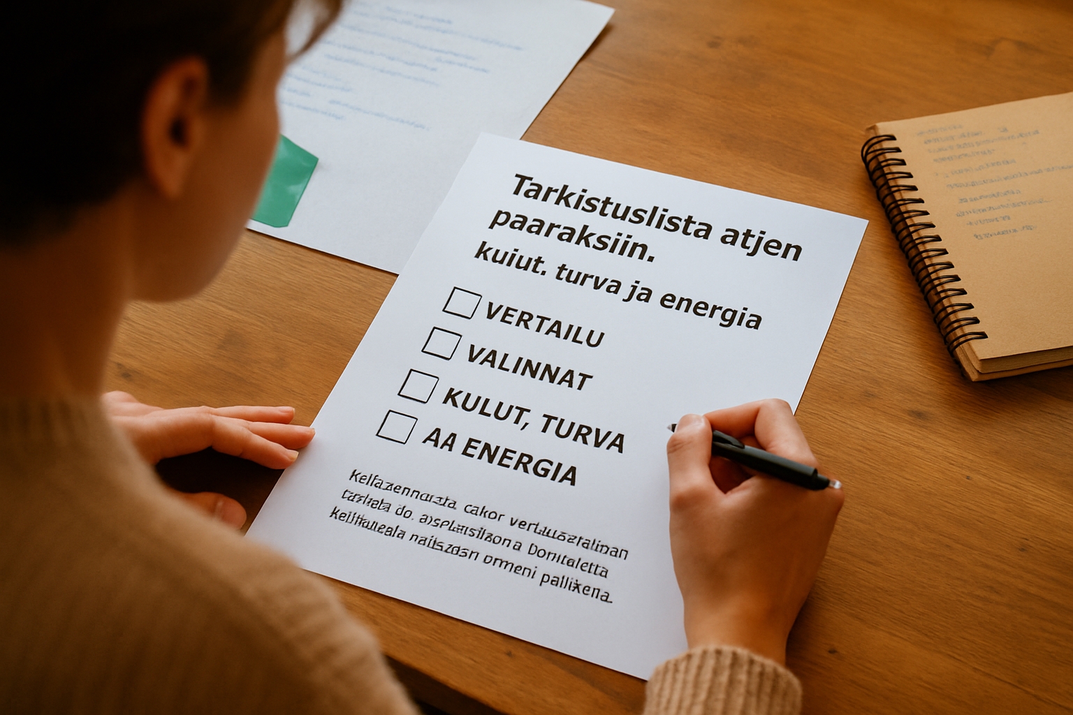 Tarkistuslista arjen päätöksiin: kulut, turva ja energia